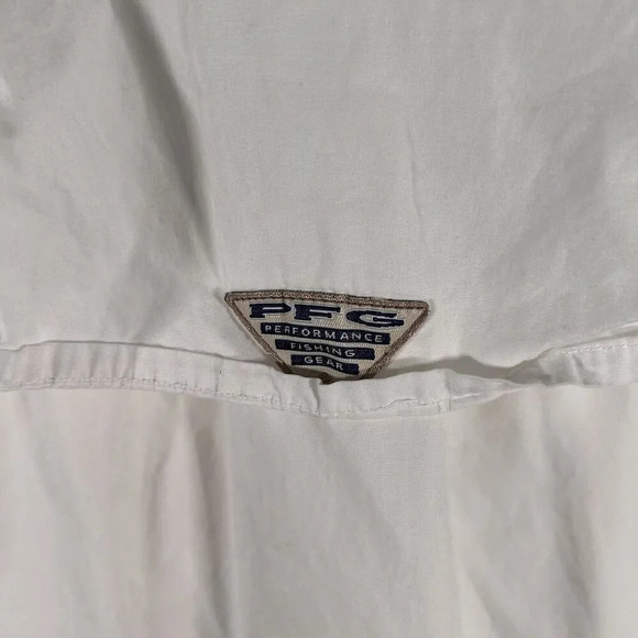 Columbia PFG Shirt Men's XL White Button Up Short Sleeve Mesh Lined Fishing - Picture 12 of 12
